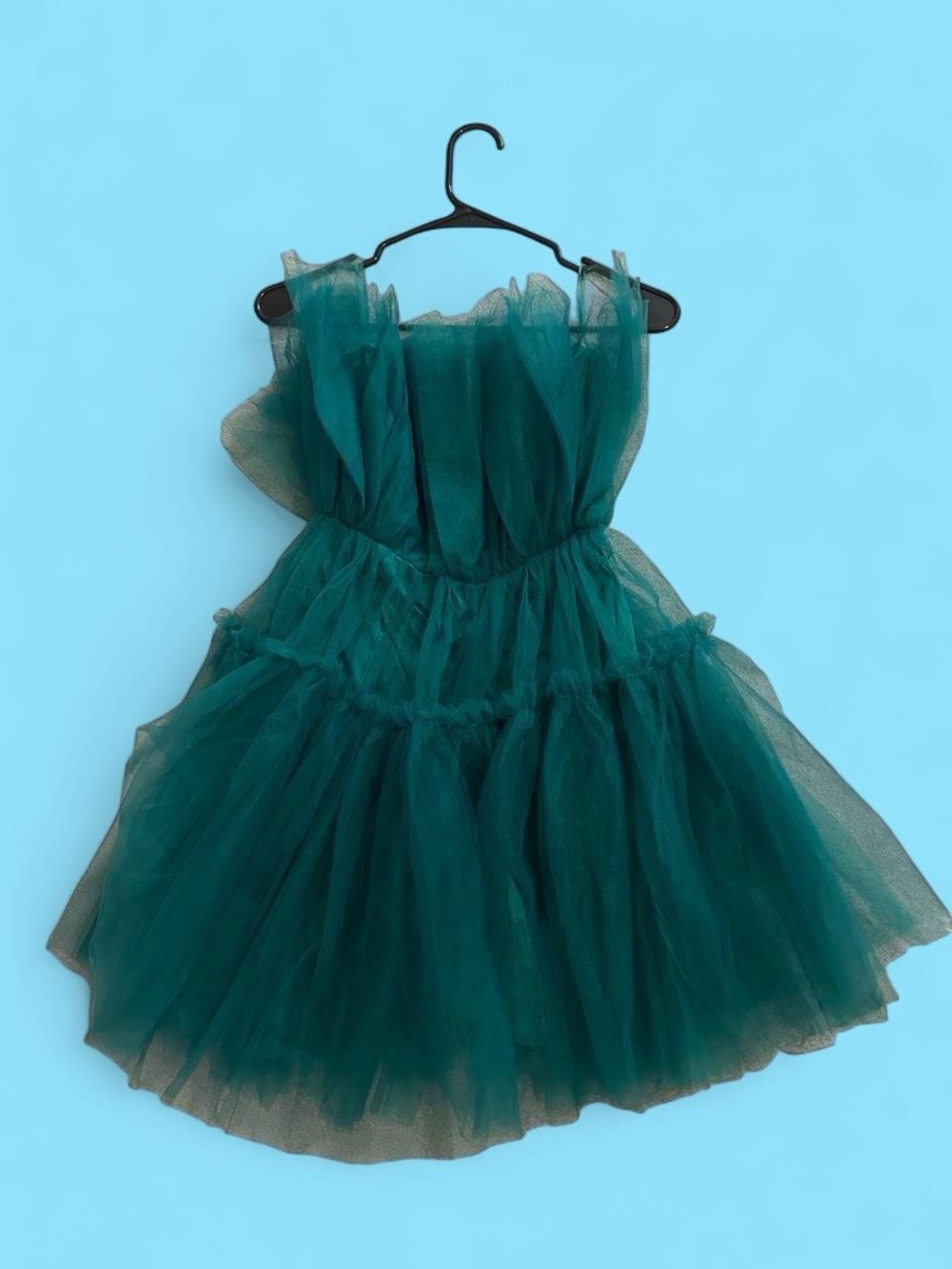 Women’s Mable Teal Tulle Party Dress - Elegant Layered Skirt